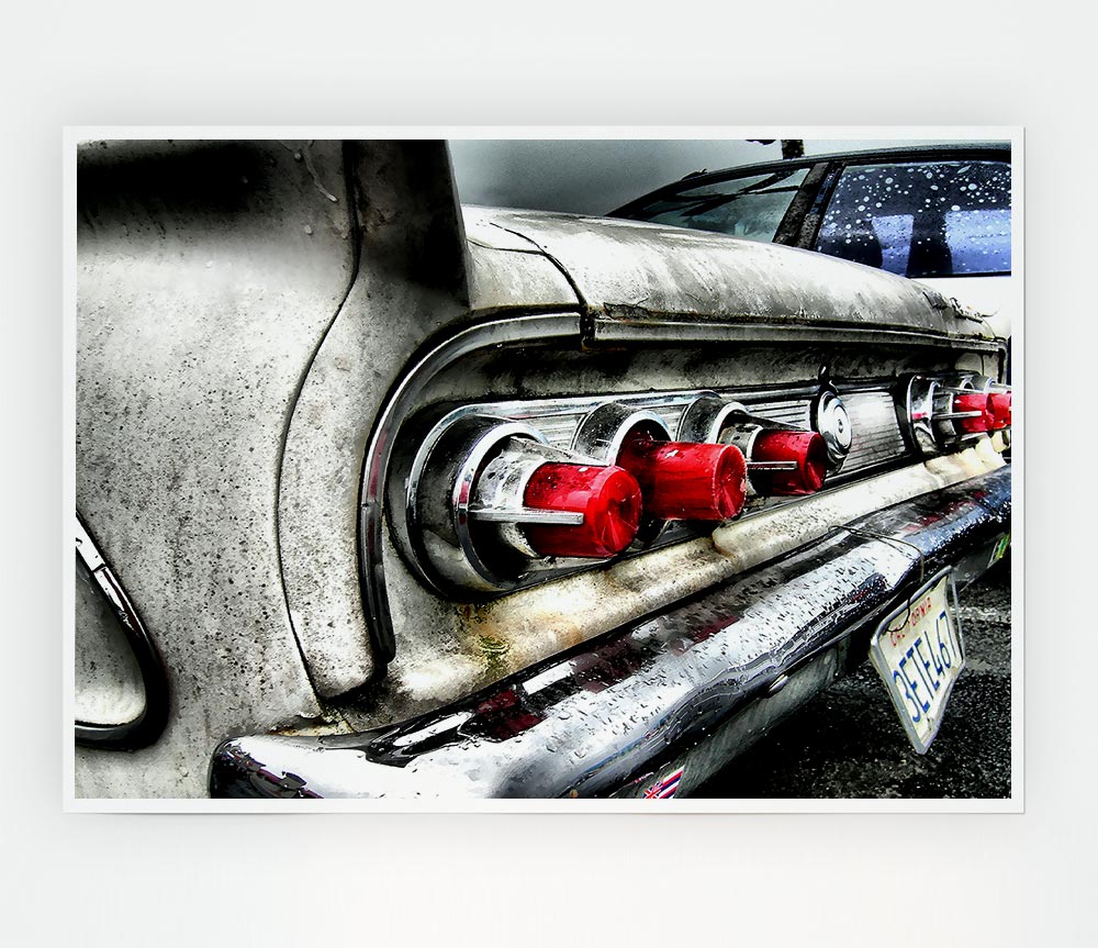 Classic Car Rear Print Poster Wall Art