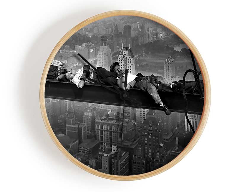 Construction Workers At Height Clock - Wallart-Direct UK