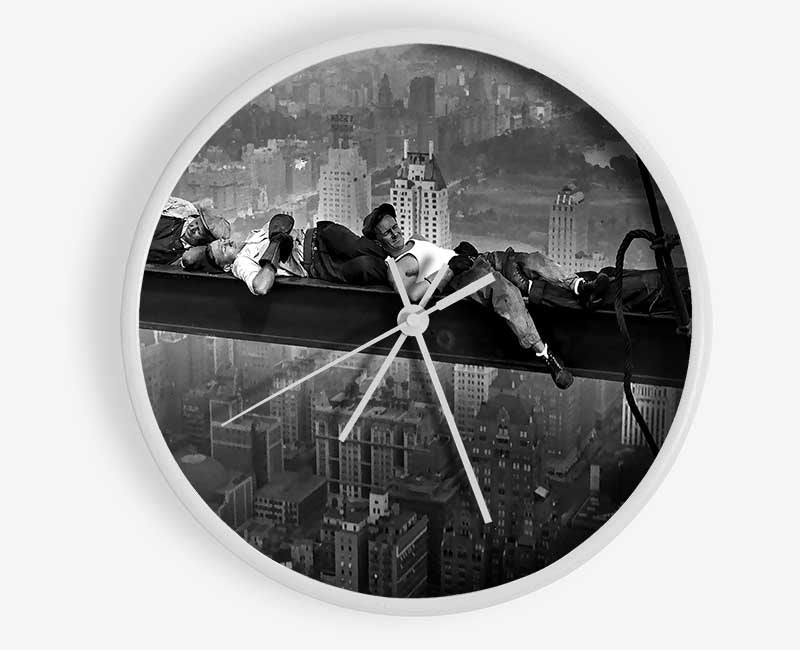 Construction Workers At Height Clock - Wallart-Direct UK