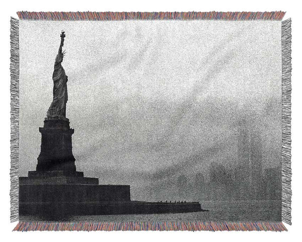 Statue Of Liberty Vintage Woven Blanket