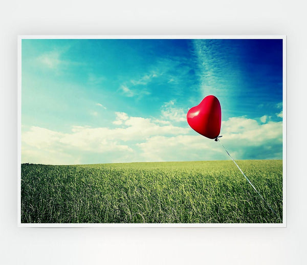 Alone Heart Flying Print Poster Wall Art