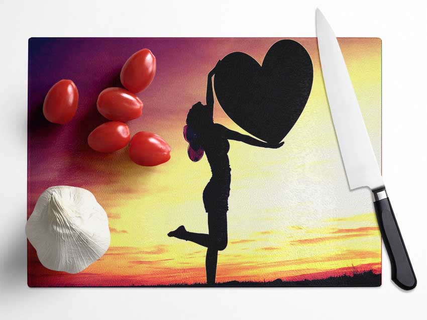 Cupid Fairy Glass Chopping Board