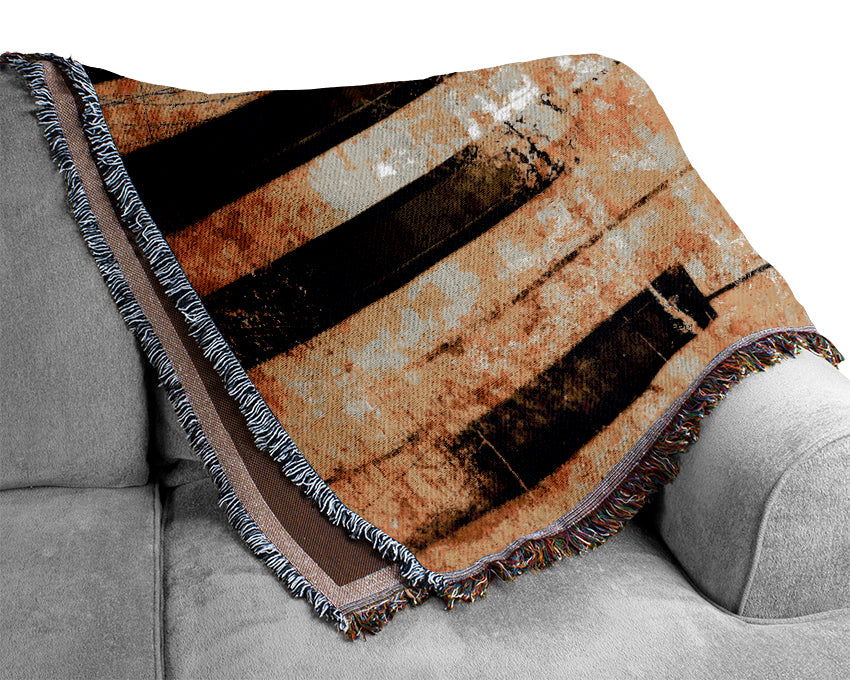 Old Music Score Background Woven Blanket