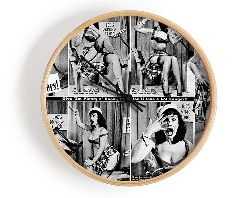 Bettie Page Driving Clock - Wallart-Direct UK