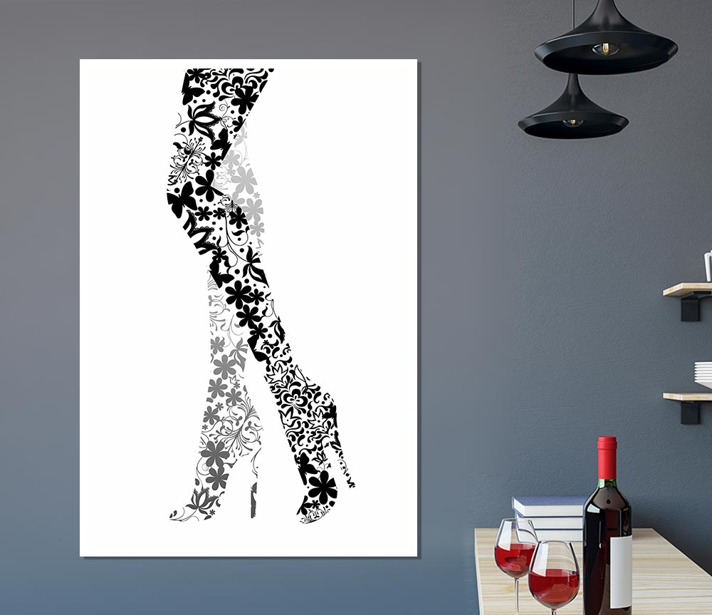 Flower Legs B N W Print Poster Wall Art