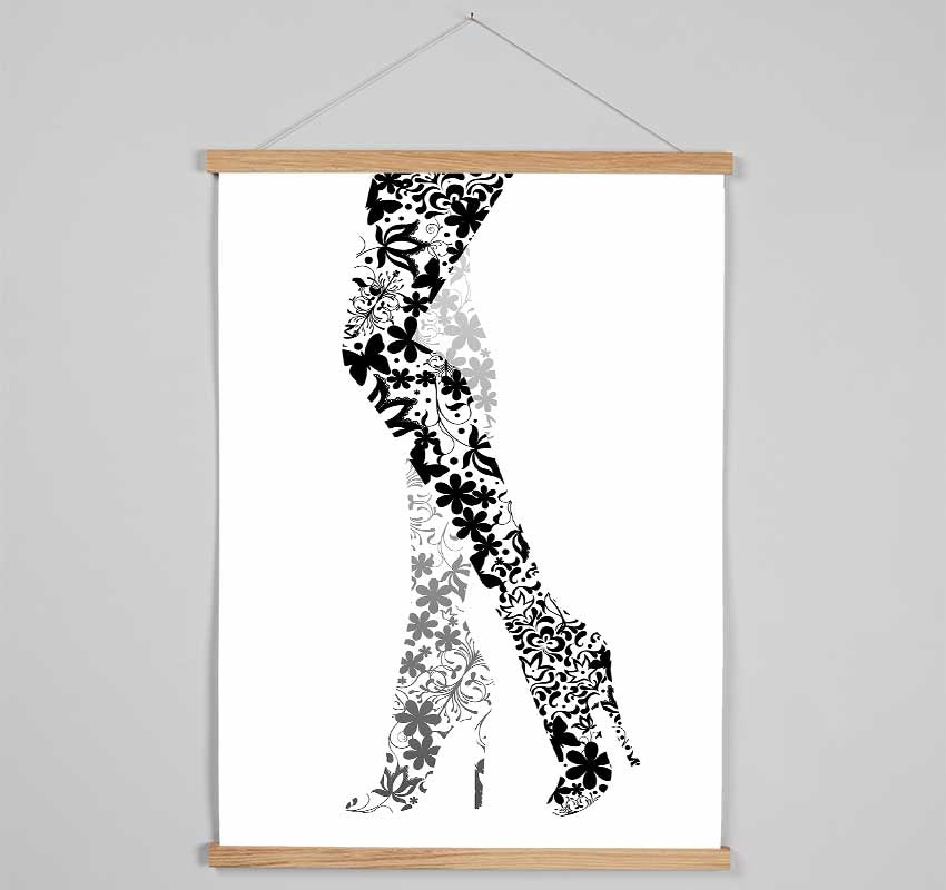 Flower Legs B n W Hanging Poster - Wallart-Direct UK