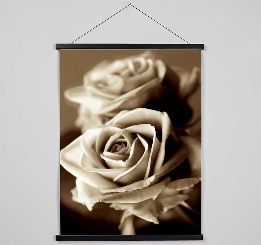 Sunning Sepia Roses Hanging Poster - Wallart-Direct UK