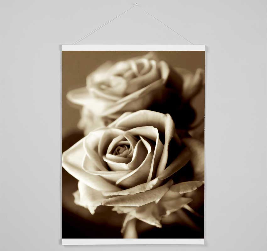 Sunning Sepia Roses Hanging Poster - Wallart-Direct UK