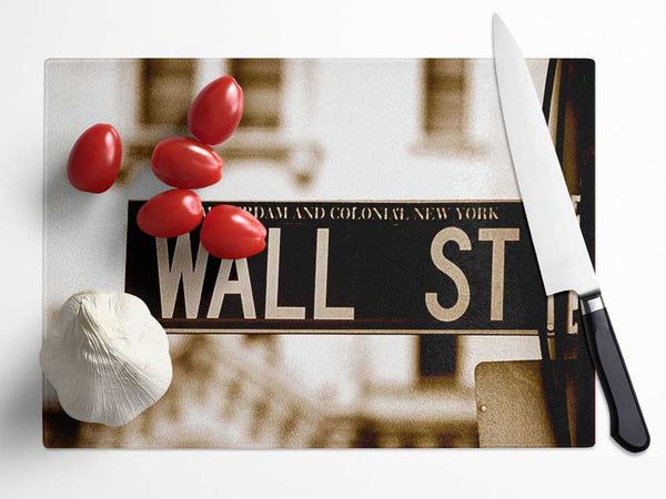 New York City Wall Street Glass Chopping Board