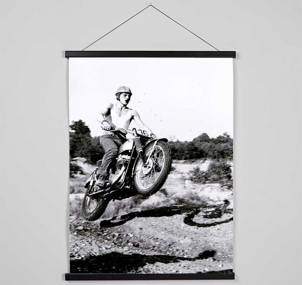 Retro Motorcross Wheelie Hanging Poster - Wallart-Direct UK