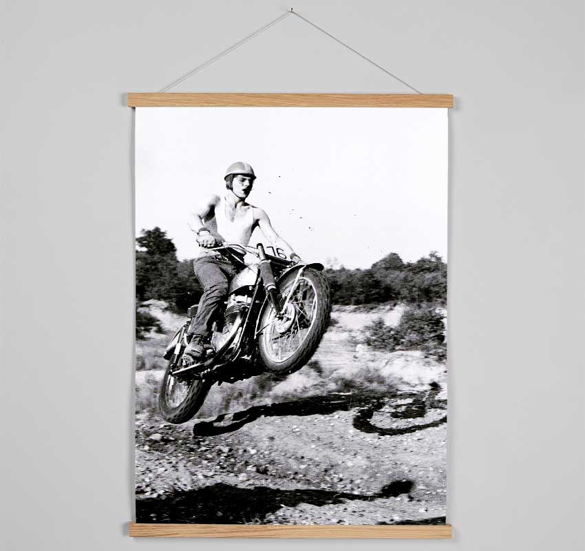 Retro Motorcross Wheelie Hanging Poster - Wallart-Direct UK