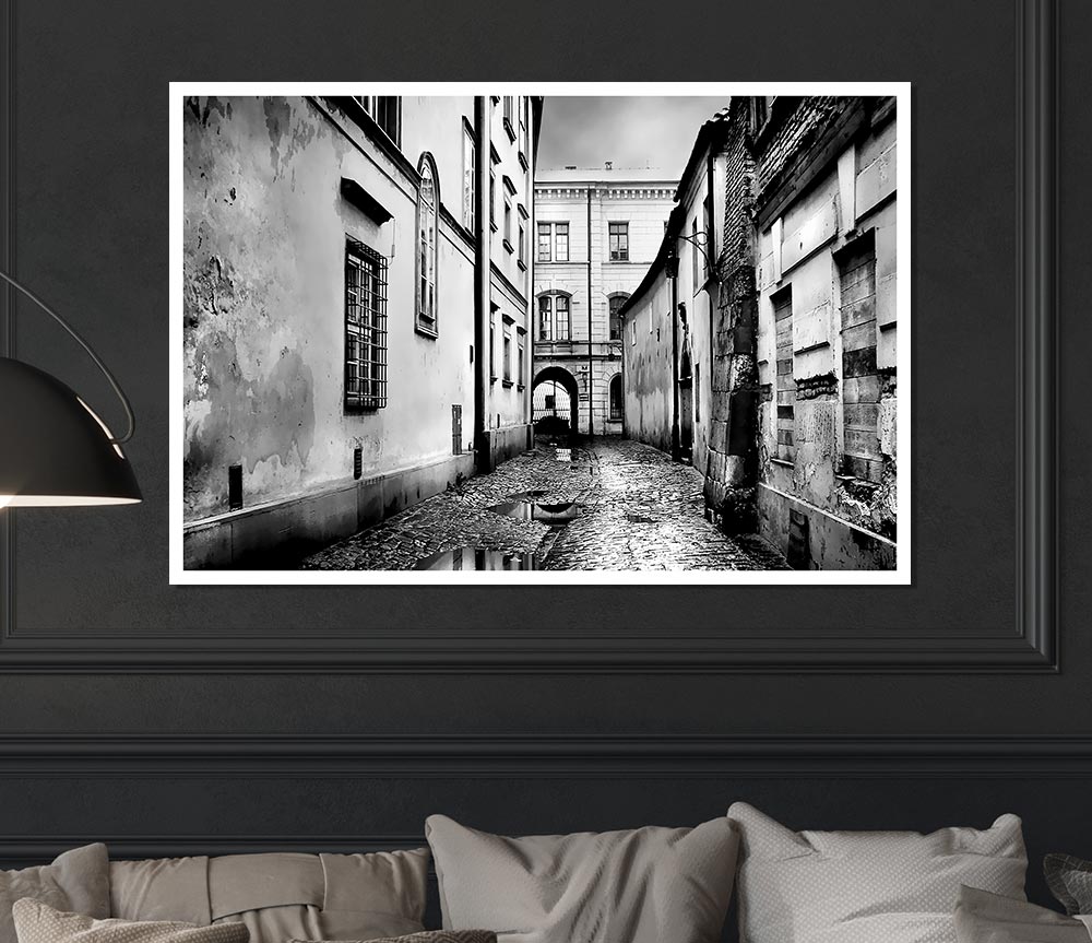 Venice Streets B N W Print Poster Wall Art