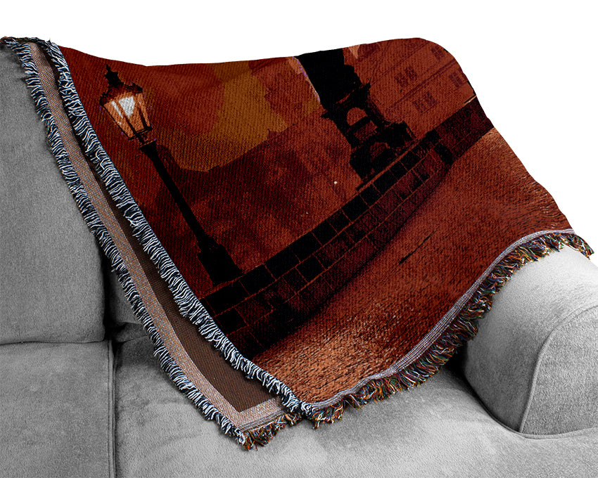 Stunning Venice Walks Orange Woven Blanket