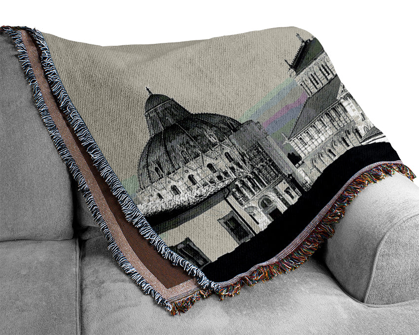 The Leaning Tower Of Pisa Woven Blanket