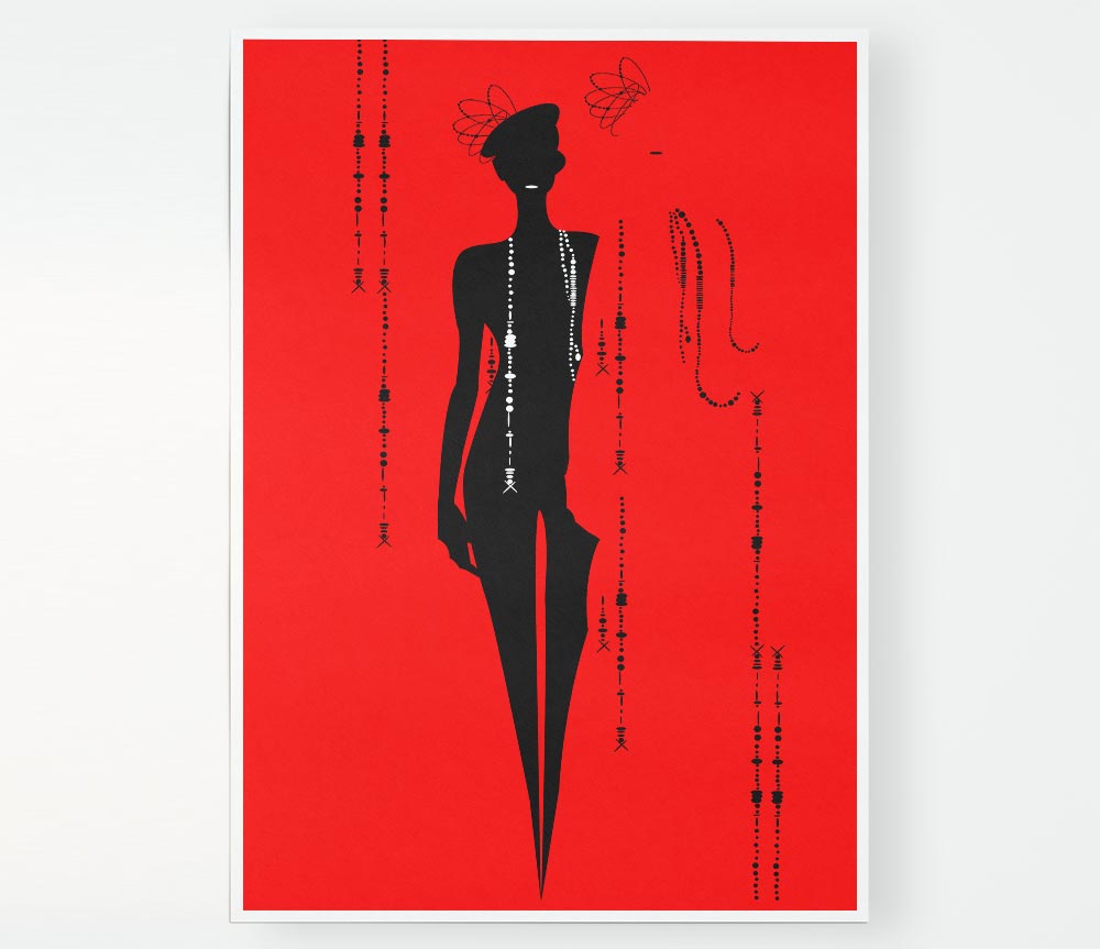 Diamond Female Red Print Poster Wall Art