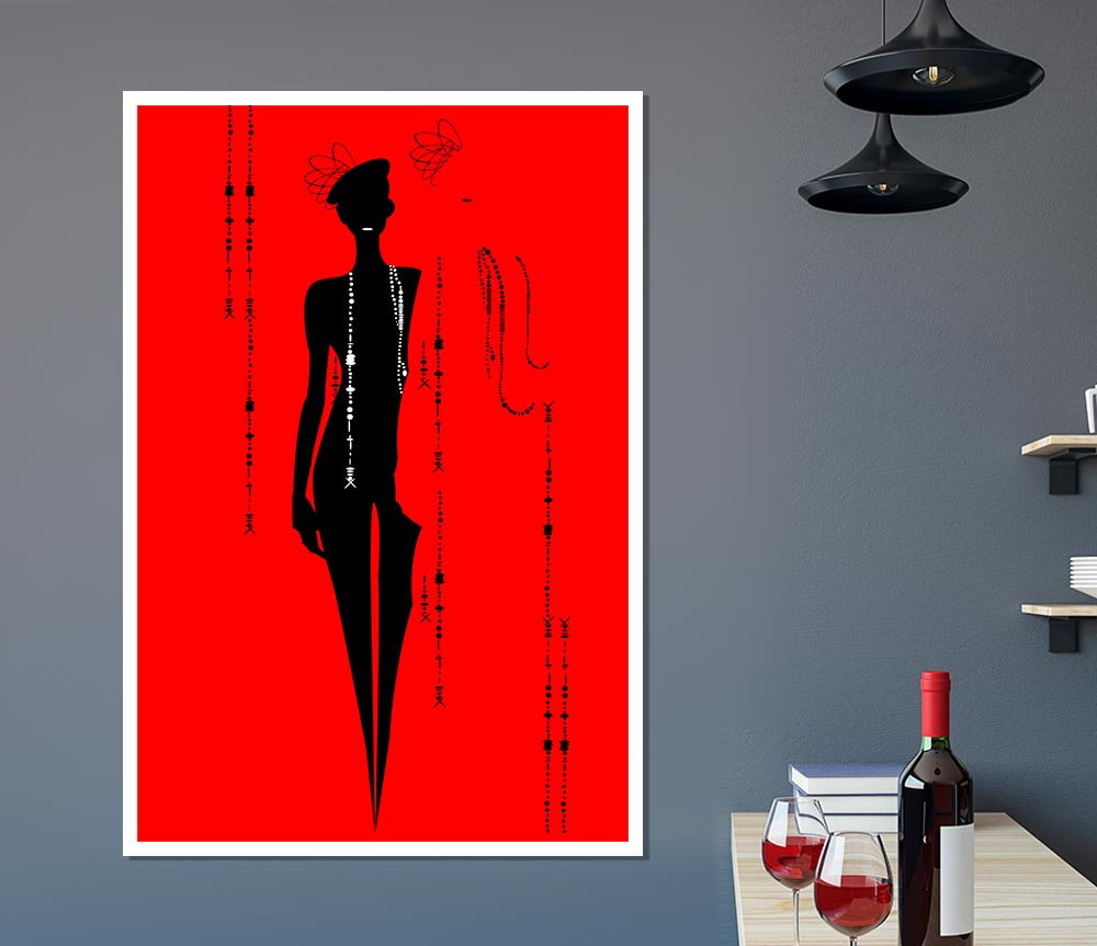 Diamond Female Red Print Poster Wall Art