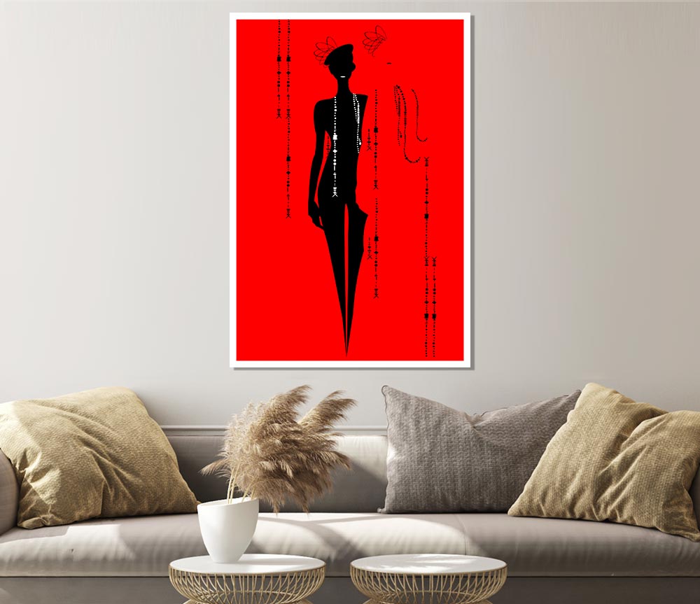 Diamond Female Red Print Poster Wall Art