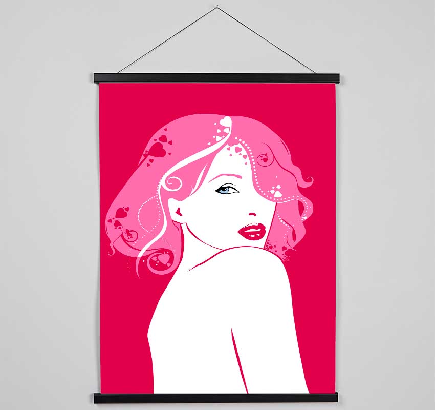 Shocking Pink Female Hanging Poster - Wallart-Direct UK