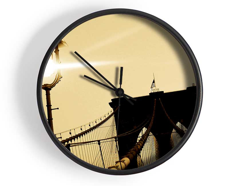 Brooklyn Bridge Street Light Retro Clock - Wallart-Direct UK