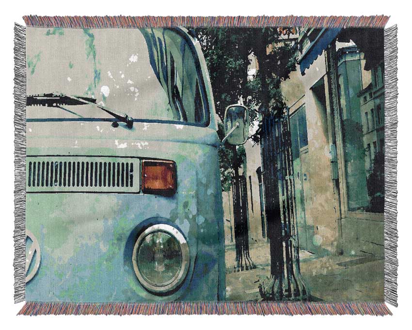 Retro Vw Camper Van Woven Blanket