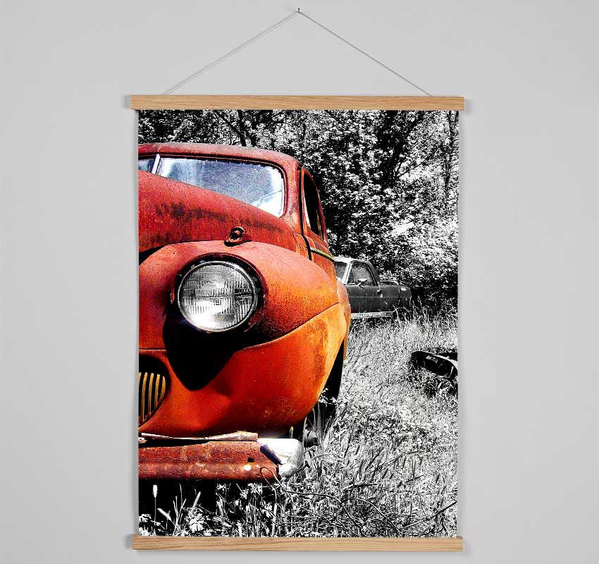 Old Banger Car In Field Hanging Poster - Wallart-Direct UK