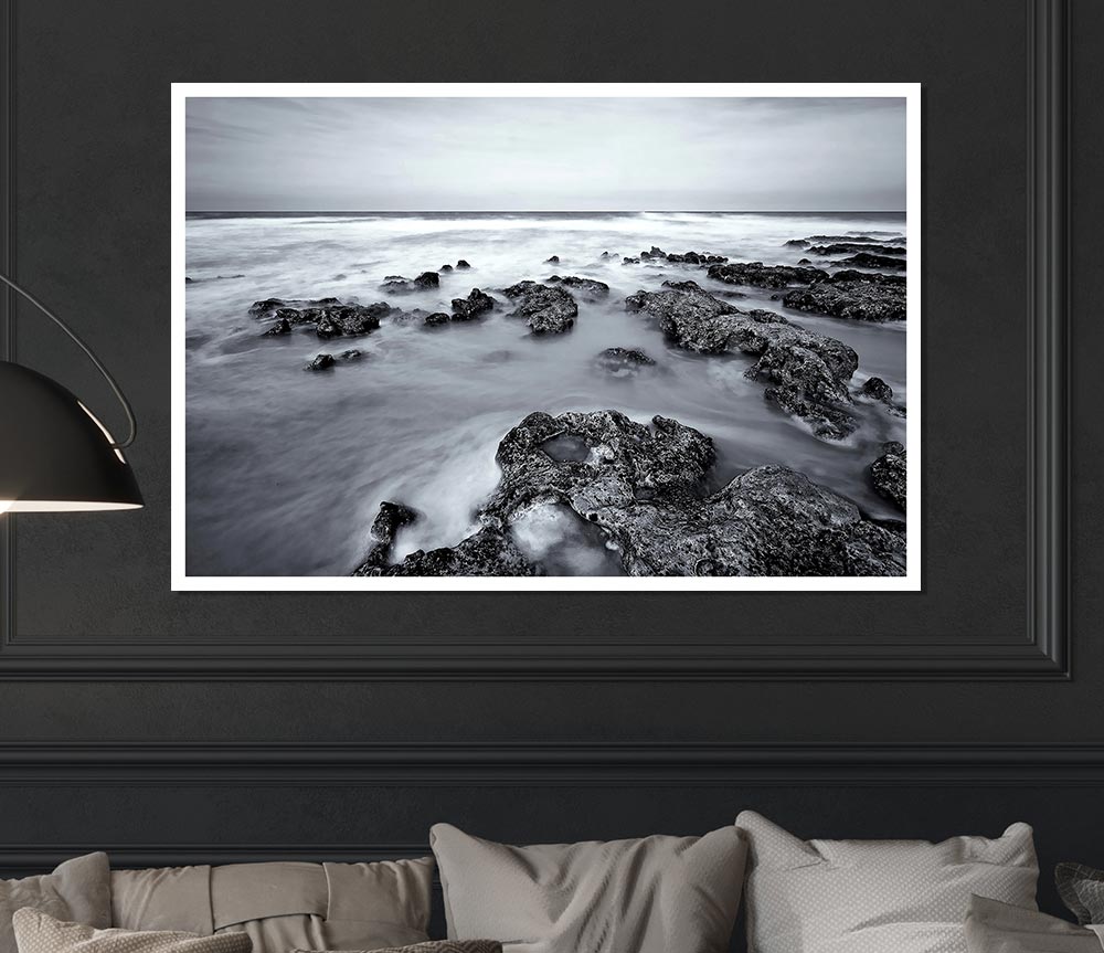 Black And White Sea Print Poster Wall Art