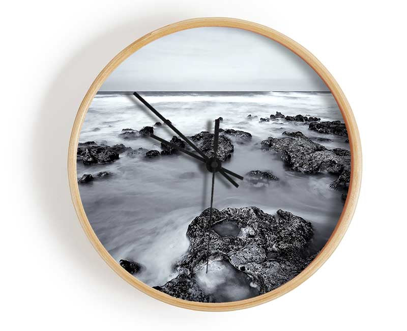 Black And White Sea Clock - Wallart-Direct UK