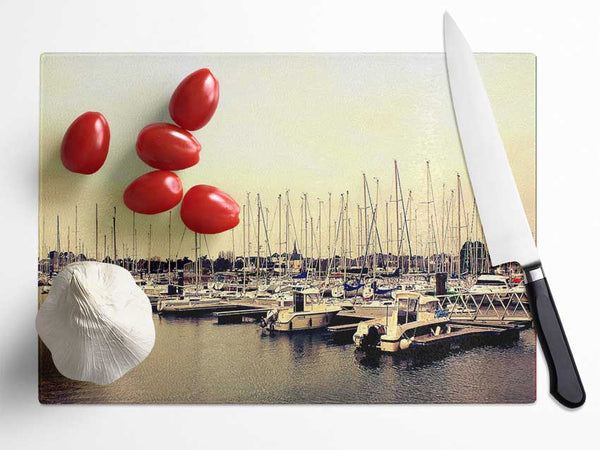 Boat Harbour Sunrise Glass Chopping Board