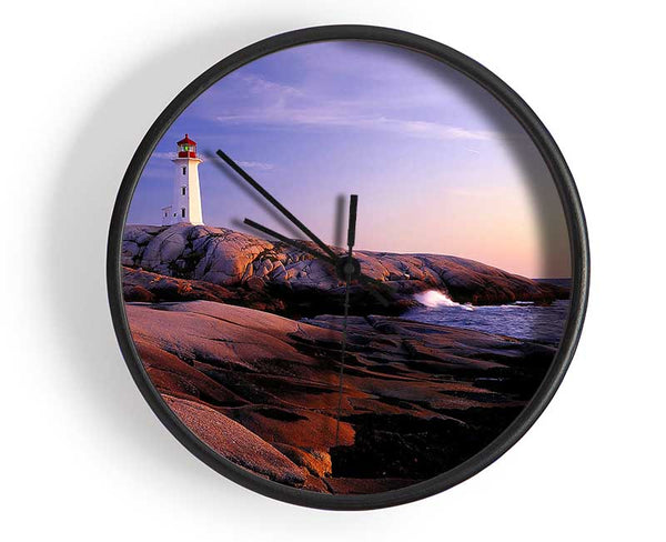 Peggys Point Lighthouse Peggys Cove Nova Scotia Clock - Wallart-Direct UK