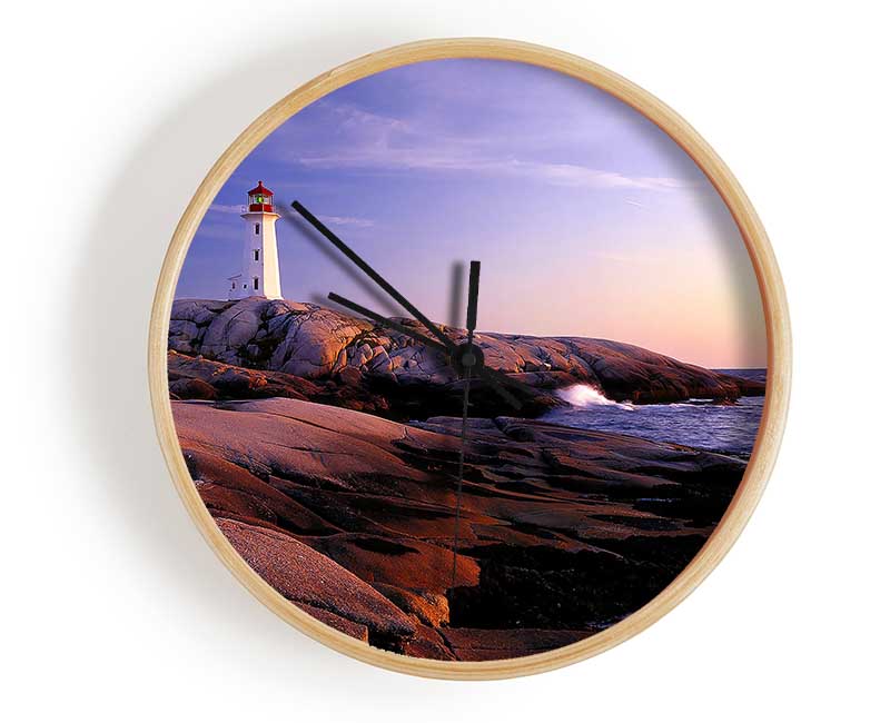 Peggys Point Lighthouse Peggys Cove Nova Scotia Clock - Wallart-Direct UK