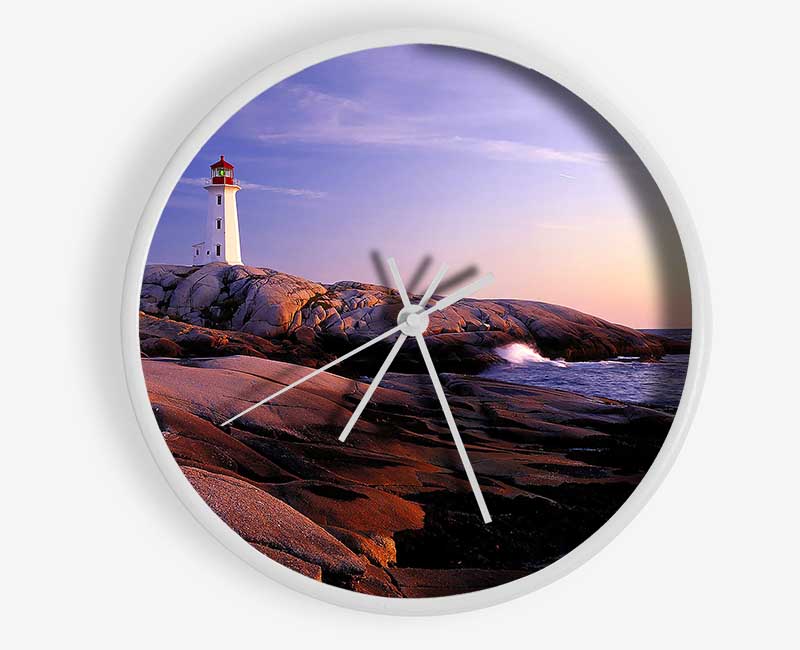 Peggys Point Lighthouse Peggys Cove Nova Scotia Clock - Wallart-Direct UK