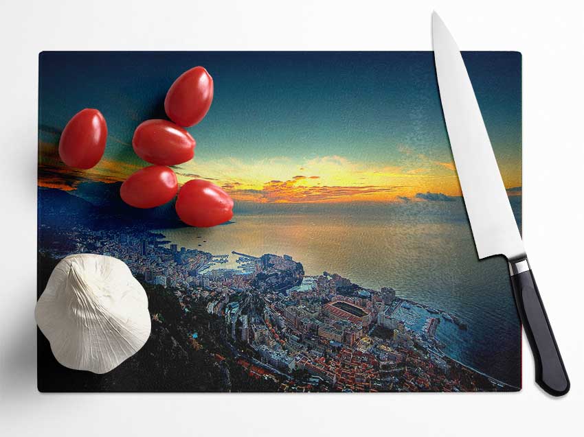 Monaco Aerial View Glass Chopping Board