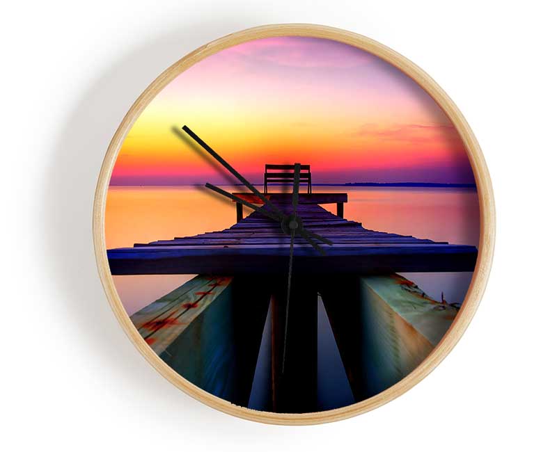 The Perfect Sunset Dock Clock - Wallart-Direct UK