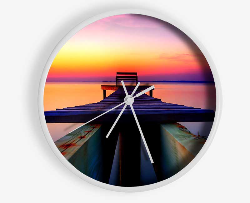 The Perfect Sunset Dock Clock - Wallart-Direct UK