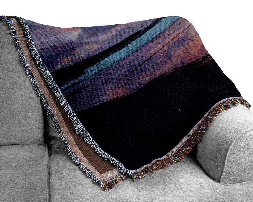 Beach At Dusk Woven Blanket