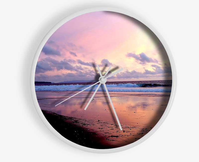 Beach At Dusk Clock - Wallart-Direct UK