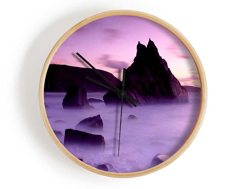 Dusk Cligga Point Cornwall England Clock - Wallart-Direct UK