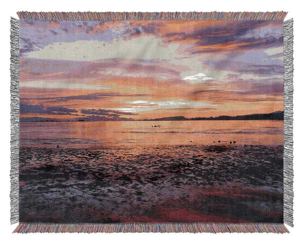 Sea Sunset Paradise Woven Blanket