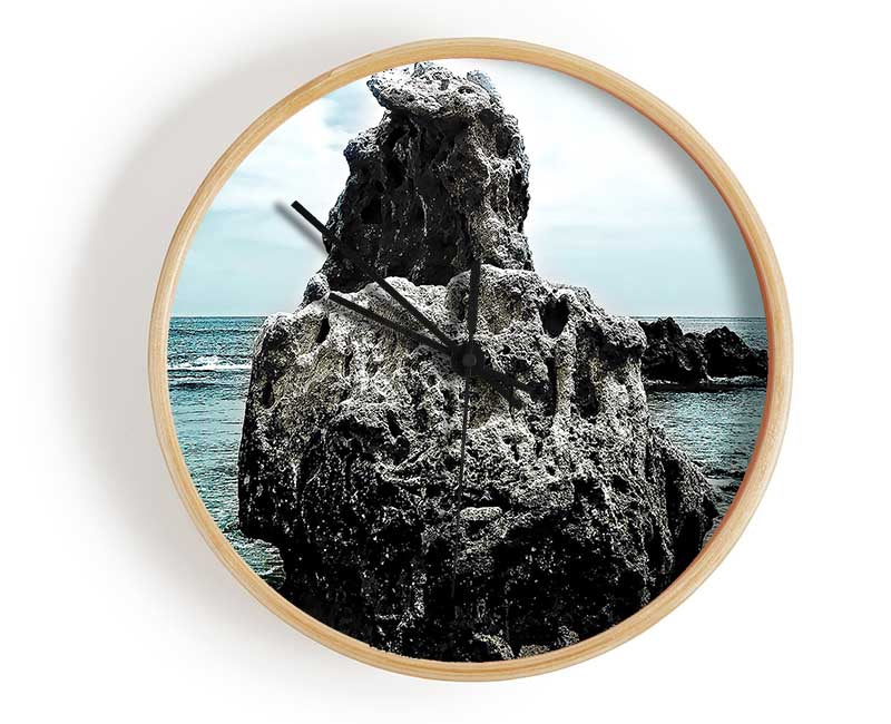 Big Rock Denia Beach Spain Clock - Wallart-Direct UK