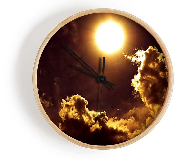 Golden Clouds Clock - Wallart-Direct UK