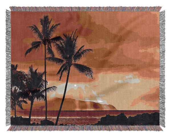 Sunset In The Tropics Woven Blanket