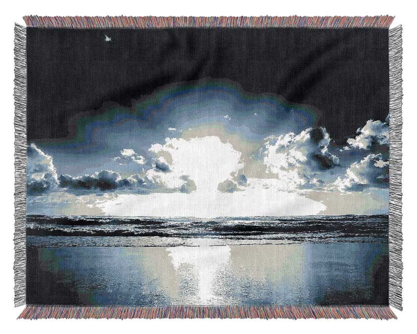 Blue Sunshine On The Beach Woven Blanket