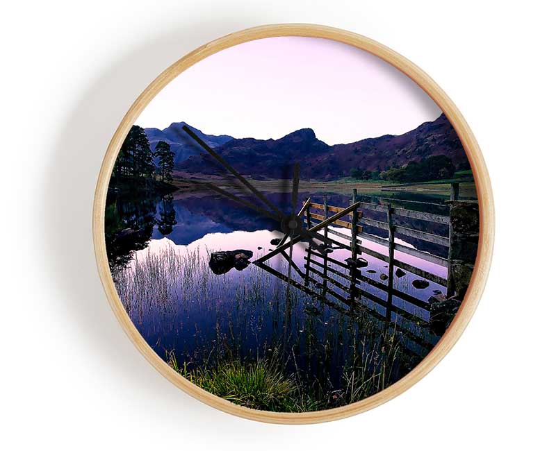 Beautiful Lake Above The Hills Clock - Wallart-Direct UK