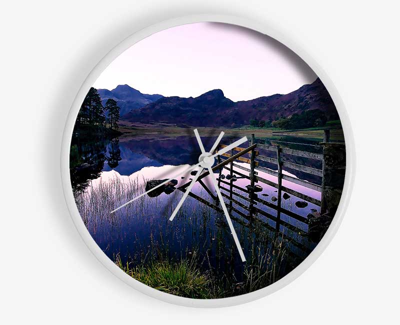 Beautiful Lake Above The Hills Clock - Wallart-Direct UK