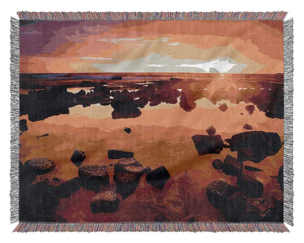 Beautiful Orange Rocky Skies Woven Blanket