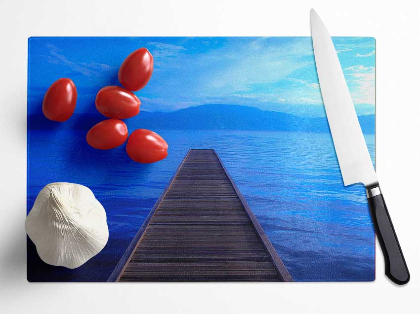 Wooden Bridge To The Sea Glass Chopping Board