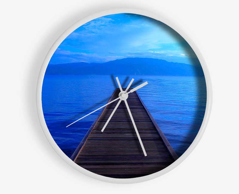 Wooden Bridge To The Sea Clock - Wallart-Direct UK