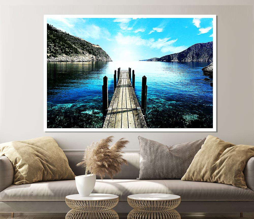 The Old Boat Dock Ocean Print Poster Wall Art