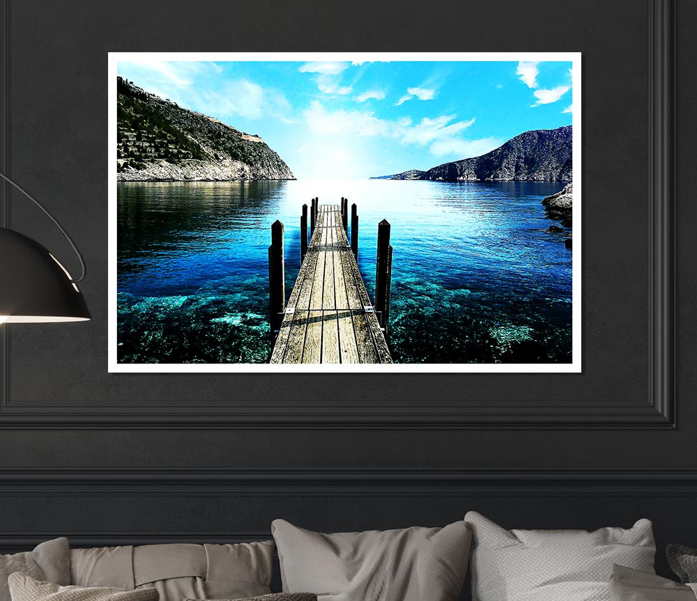 The Old Boat Dock Ocean Print Poster Wall Art