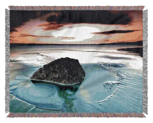 Swell Around The Rocky Ocean Woven Blanket